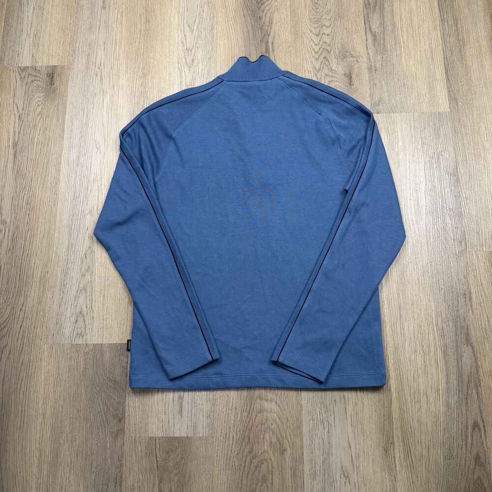 Hugo Boss Sweater Mens Large Blue Mock Neck Lightweight Knit Pullover Casual - Picture 8 of 12